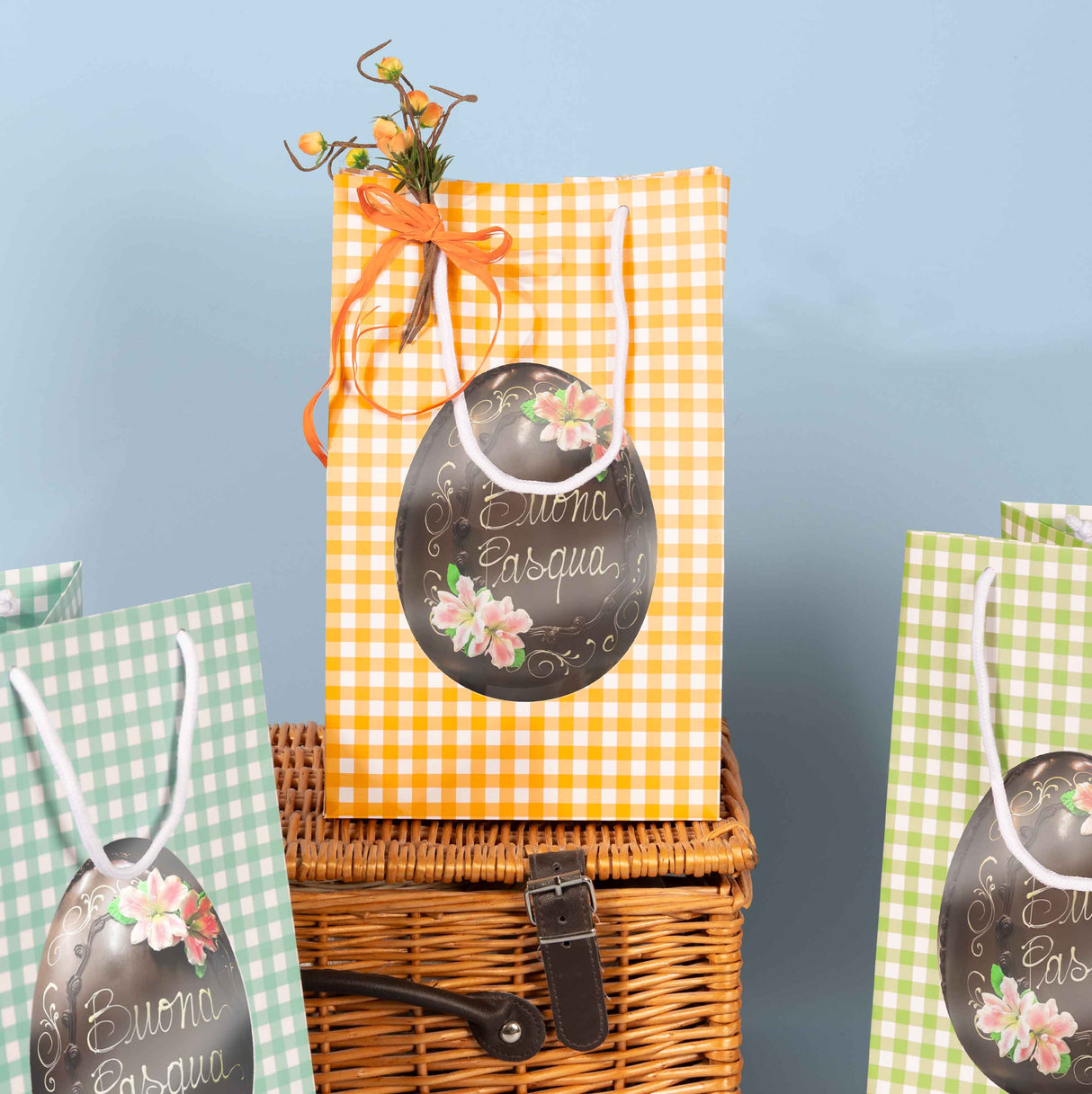 Shopper per Uovo di Pasqua Quadretti Mix con finestra