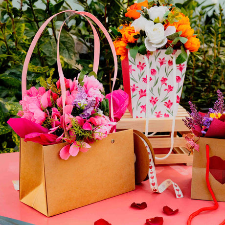 Shopper Fiori Rettangolare Carta Impermeabile 250gr