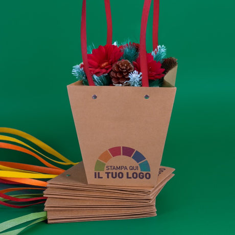 Shopper per Piante Trapezio Personalizzate, Manici Colorati Assortiti
