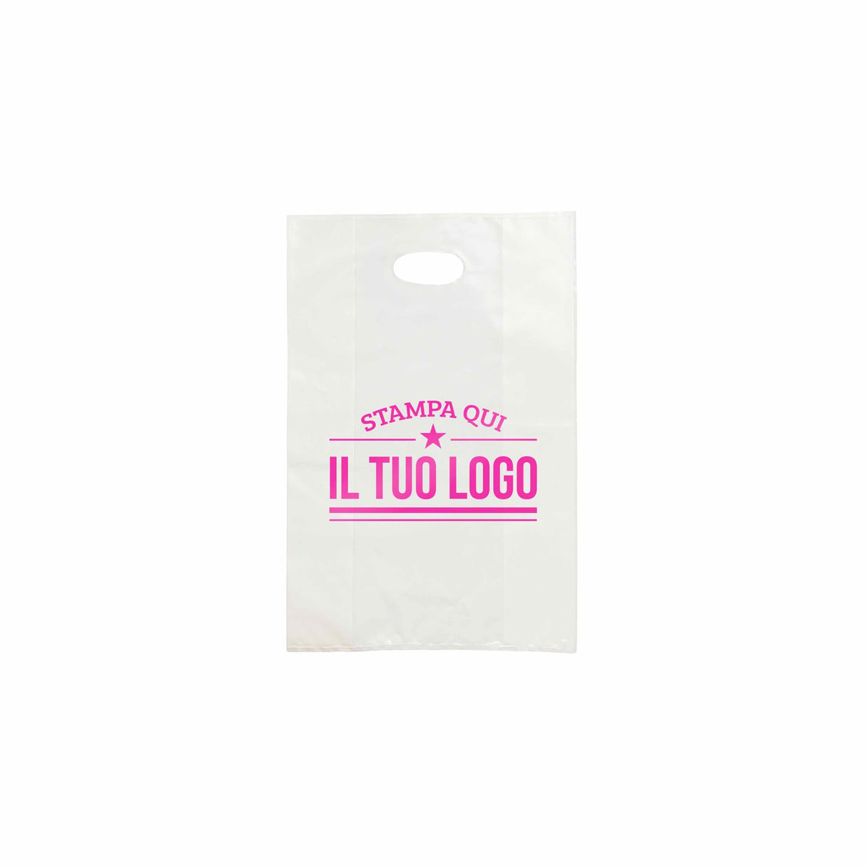 Shopper in Plastica Bianca Personalizzabile