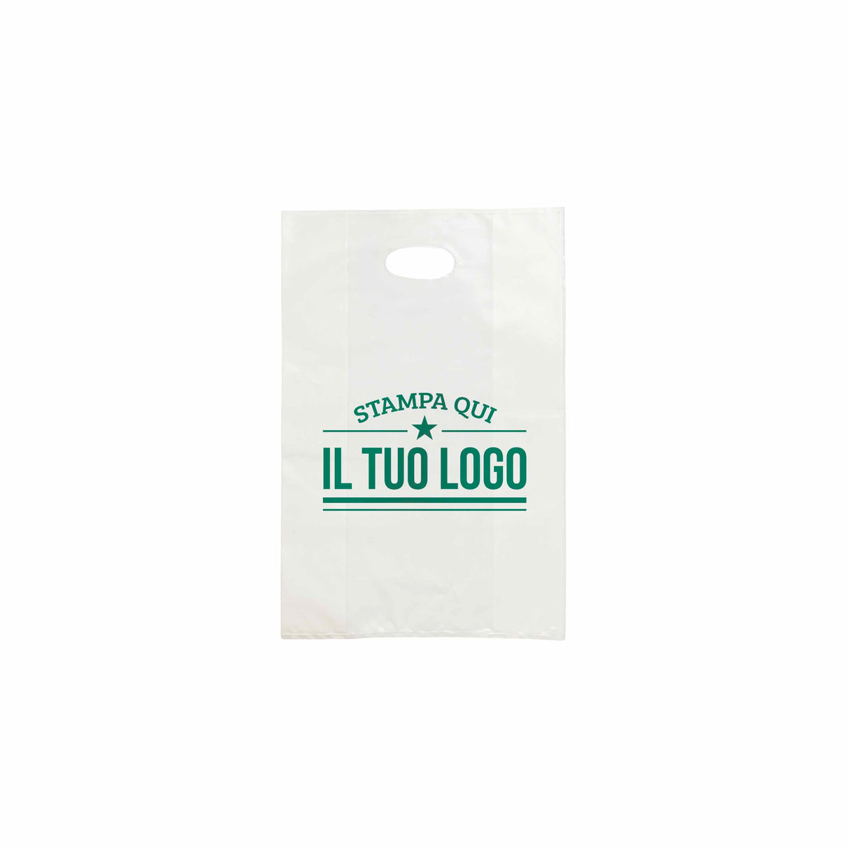 Shopper in Plastica Bianca Personalizzabile