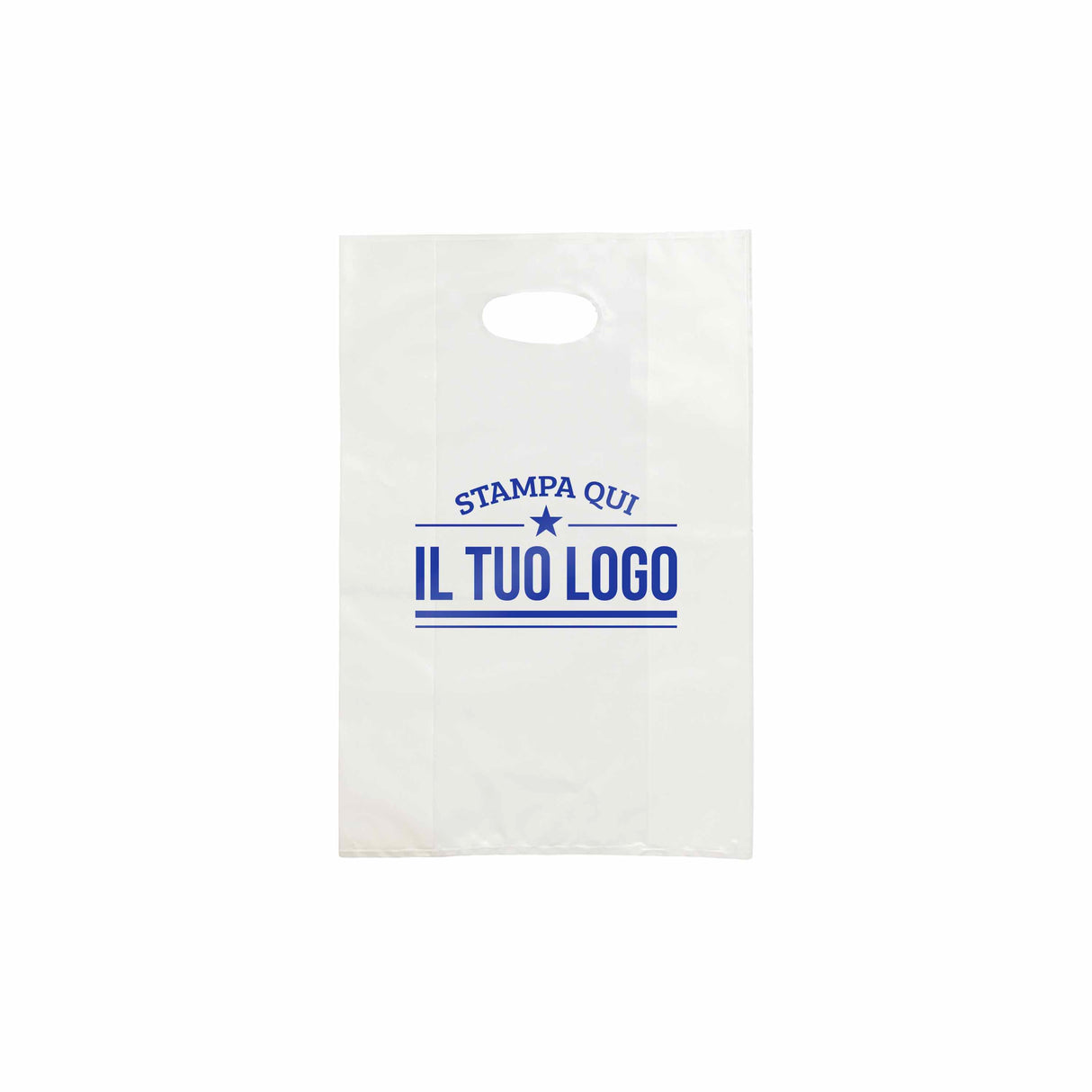 Shopper in Plastica Bianca Personalizzabile