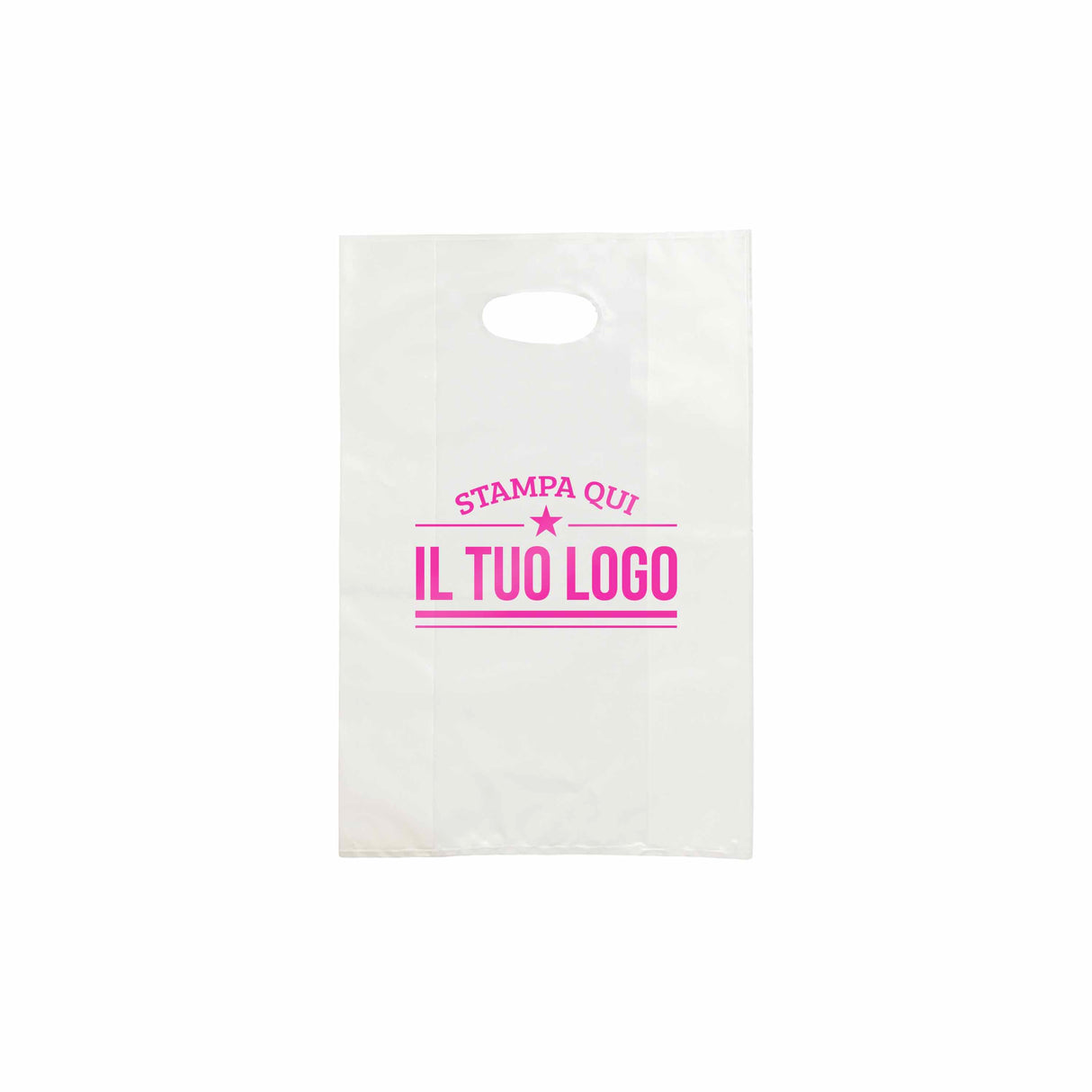 Shopper in Plastica Bianca Personalizzabile