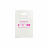 Shopper in Plastica Bianca Personalizzabile