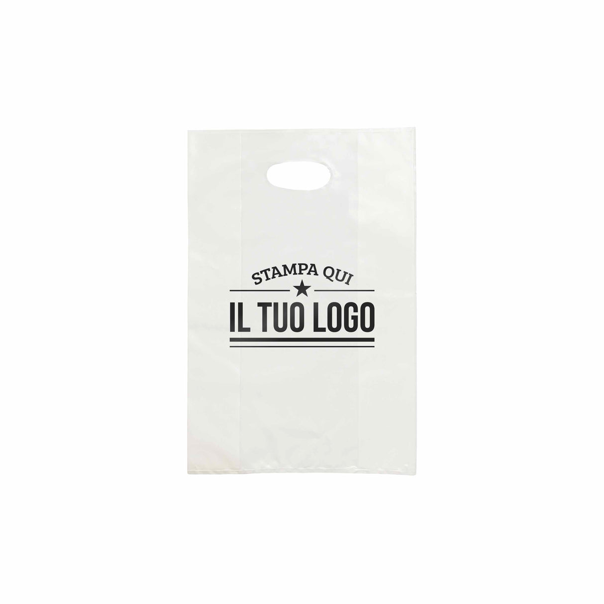 Shopper in Plastica Bianca Personalizzabile