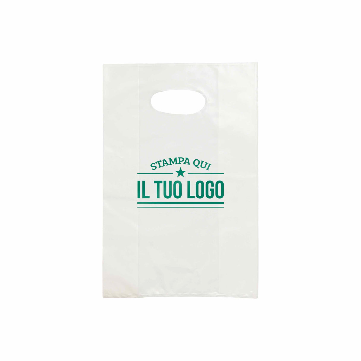 Shopper in Plastica Bianca Personalizzabile