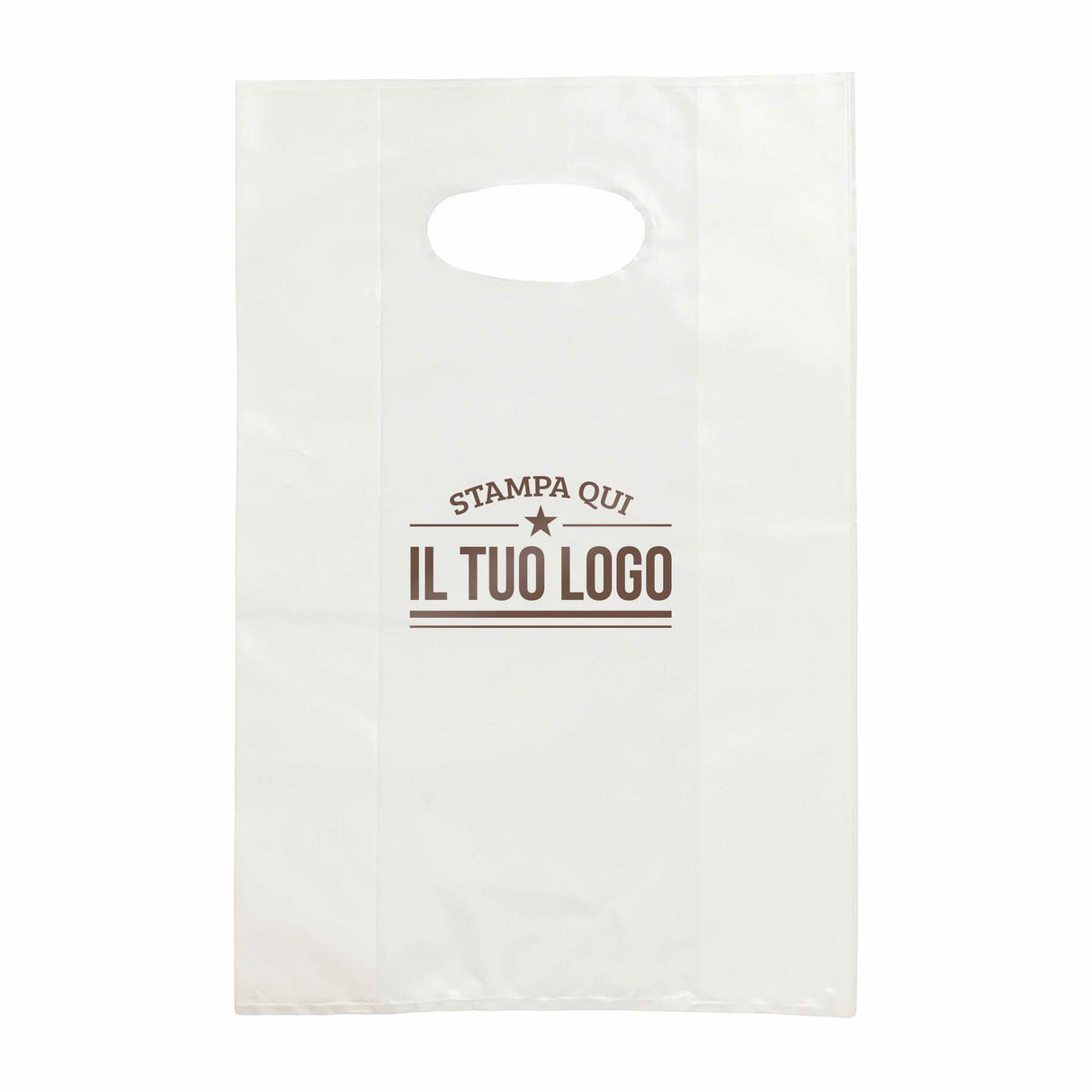 Shopper in Plastica Bianca Personalizzabile