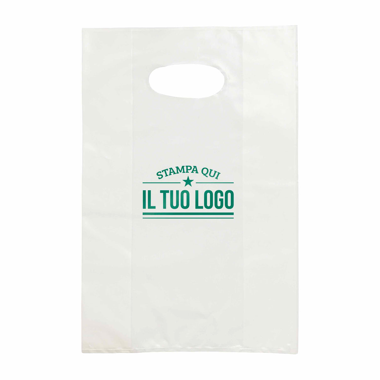 Shopper in Plastica Bianca Personalizzabile