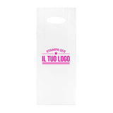 Shopper in Plastica Bianca Porta Bottiglie Personalizzabile