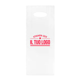 Shopper in Plastica Bianca Porta Bottiglie Personalizzabile