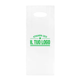 Shopper in Plastica Bianca Porta Bottiglie Personalizzabile