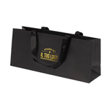 Shopper Carta Elegance Portabottiglia Orizzontale Personalizzabile con maniglia in Gros Grain