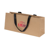 Shopper Carta Elegance Portabottiglia Orizzontale Personalizzabile con maniglia in Gros Grain