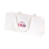 Shopper Carta Elegance Portabottiglia Orizzontale Personalizzabile con maniglia in Gros Grain