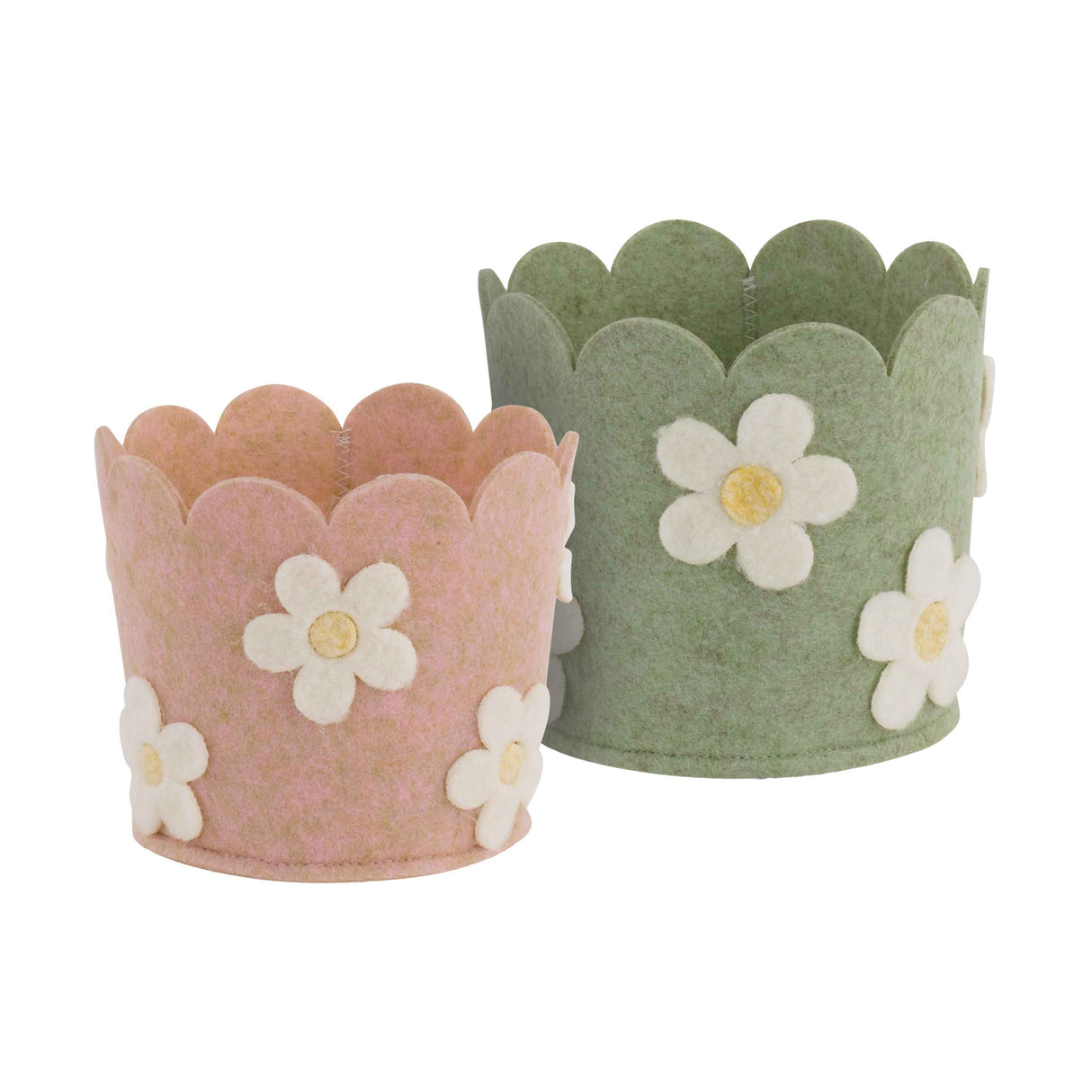 Set 2 Cestini in Feltro Fiorellini