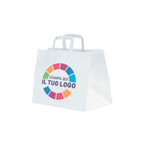 Shopper Carta Food Maniglia piattina Personalizzabile a colori su 1 o 2 lati