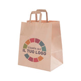 Shopper Carta Food Maniglia piattina Personalizzabile a colori su 1 o 2 lati