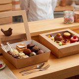 Scatola Take Away Avana con coperchio finestra