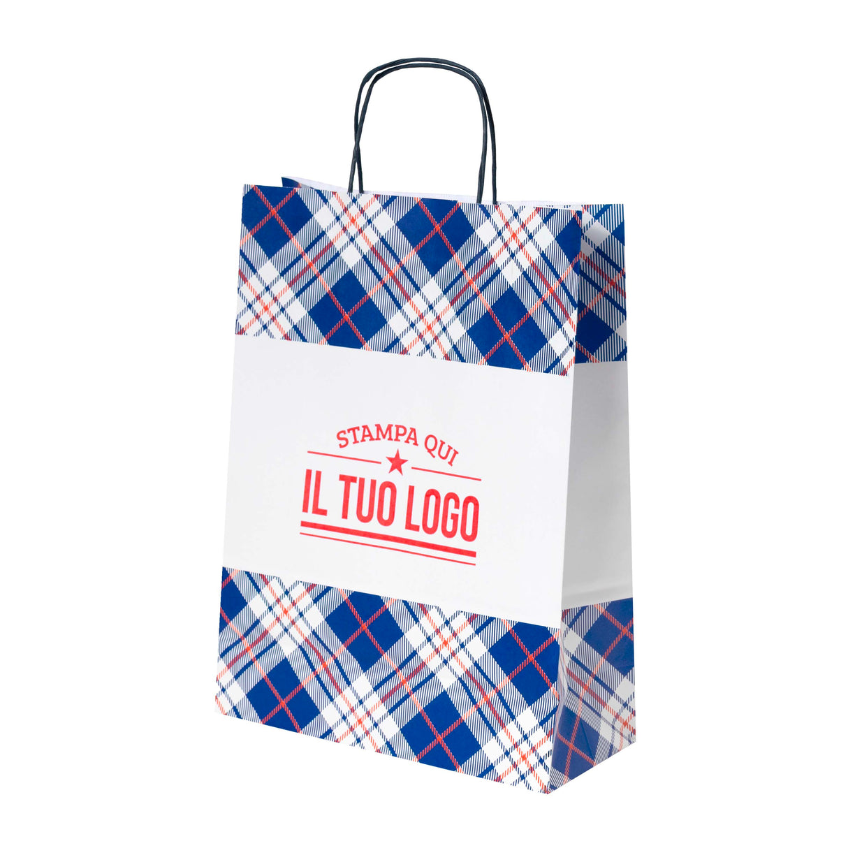 Shopper Carta Scottish Blu Personalizzabile su 2 lati
