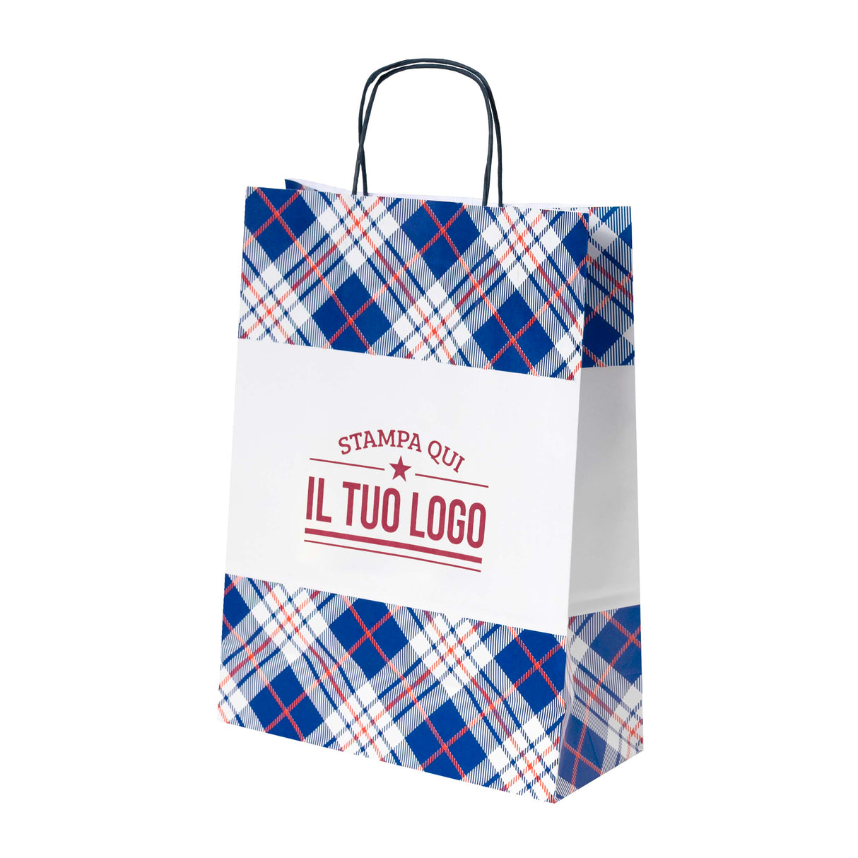 Shopper Carta Scottish Blu Personalizzabile su 2 lati