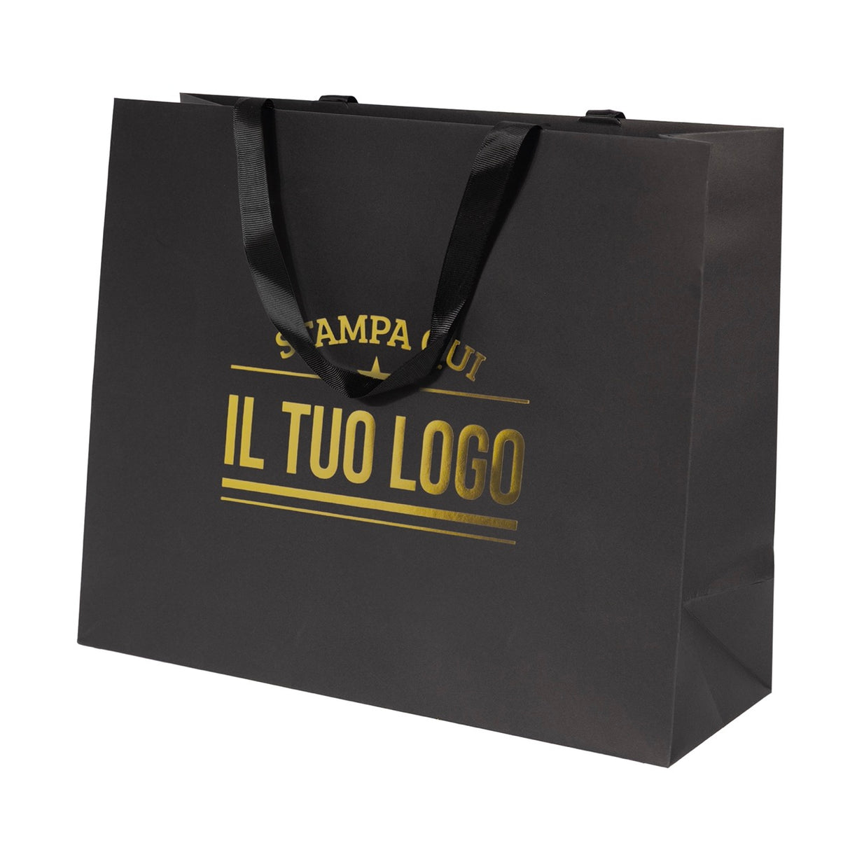 Shopper Carta Elegance manico Gros Grain Personalizzabile a Caldo