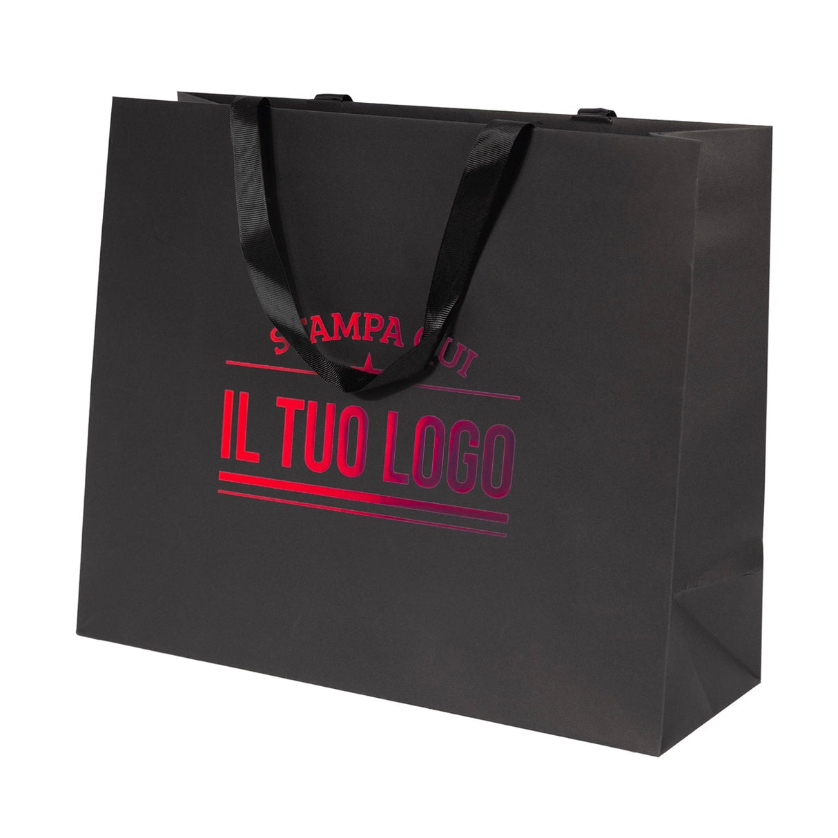 Shopper Carta Elegance manico Gros Grain Personalizzabile a Caldo