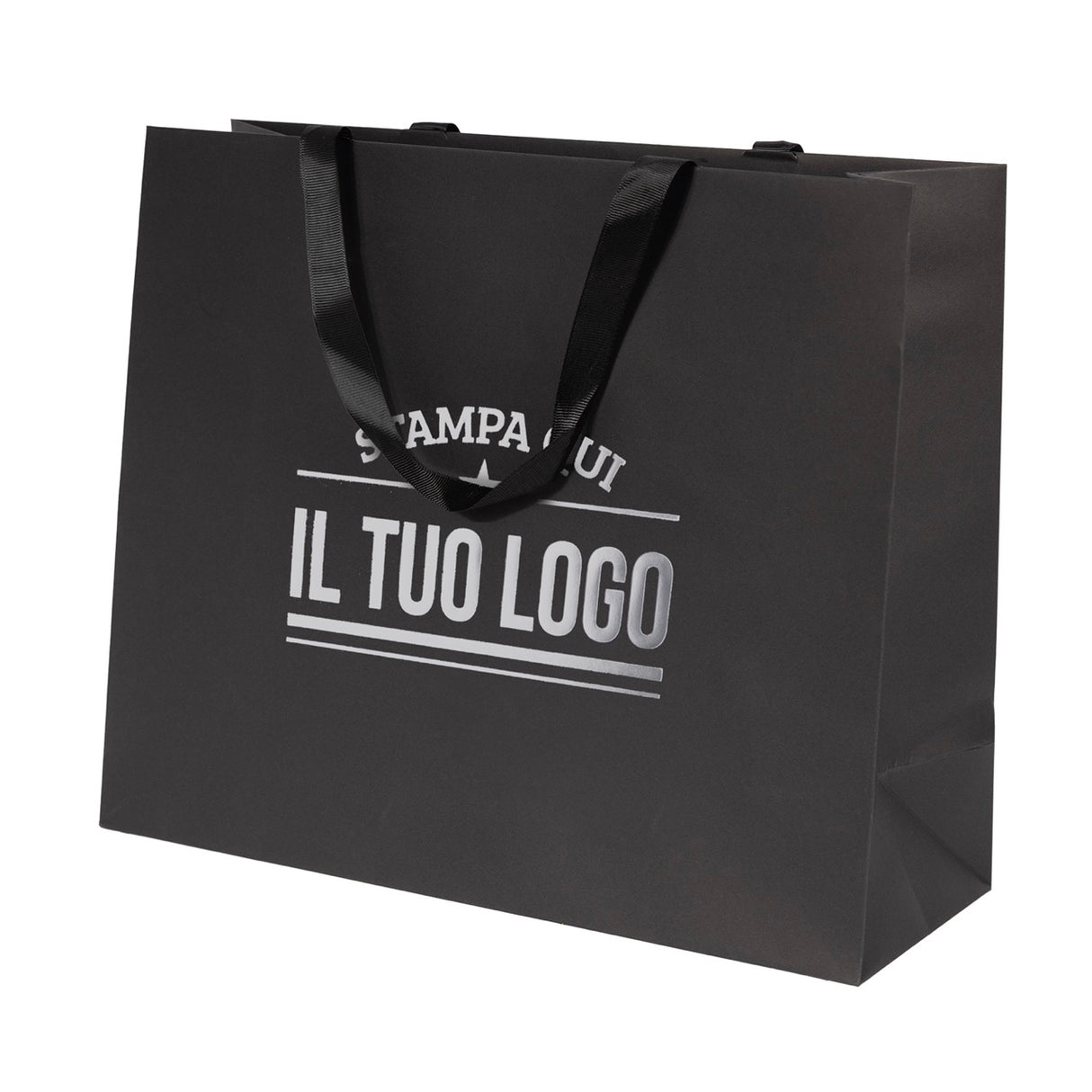 Shopper Carta Elegance manico Gros Grain Personalizzabile a Caldo