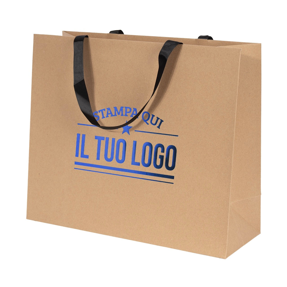 Shopper Carta Elegance manico Gros Grain Personalizzabile a Caldo