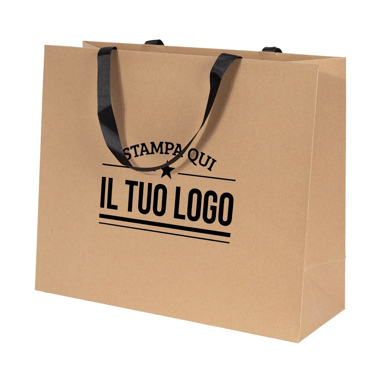 Shopper Carta Elegance manico Gros Grain Personalizzabile a Caldo