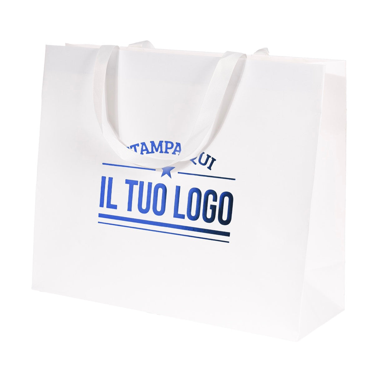 Shopper Carta Elegance manico Gros Grain Personalizzabile a Caldo