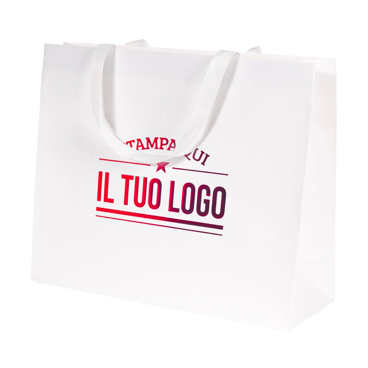 Shopper Carta Elegance manico Gros Grain Personalizzabile a Caldo