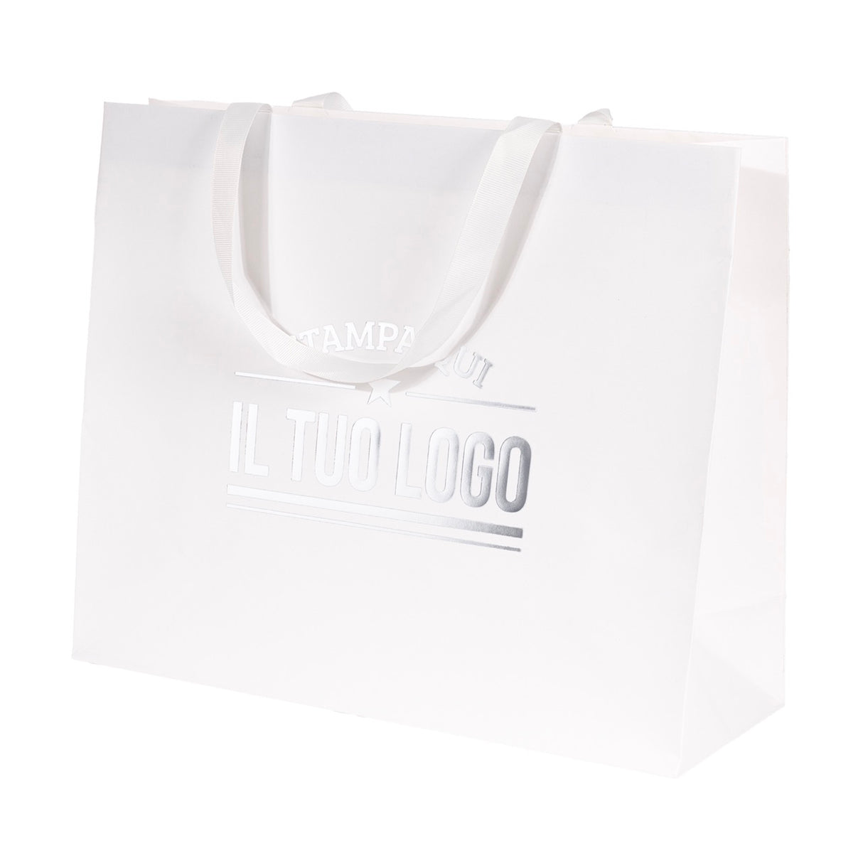 Shopper Carta Elegance manico Gros Grain Personalizzabile a Caldo