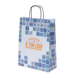 Shopper Maioliche Colorate in Carta Personalizzabili