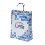 Shopper Maioliche Colorate in Carta Personalizzabili