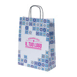 Shopper Maioliche Colorate in Carta Personalizzabili