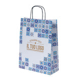 Shopper Maioliche Colorate in Carta Personalizzabili