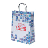 Shopper Maioliche Colorate in Carta Personalizzabili