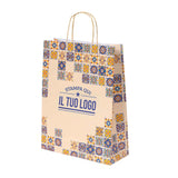 Shopper Maioliche Colorate in Carta Personalizzabili