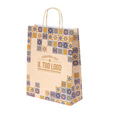 Shopper Maioliche Colorate in Carta Personalizzabili