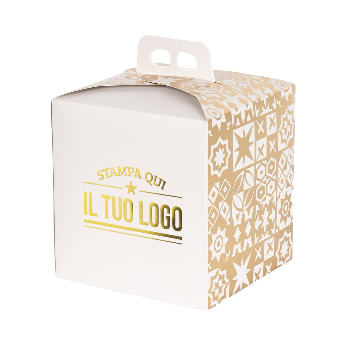 Boîte à Panettone haute 750 g personnalisable motif majolique métal