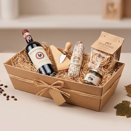 Cestino regalo conico in cartone avana
