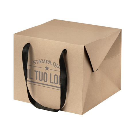 Sac Kraft havane avec poignée noire personnalisable