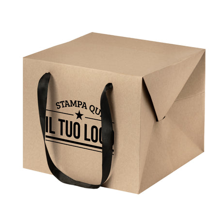 Sac Kraft havane avec poignée noire personnalisable