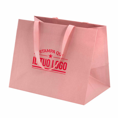 Shopper Carta Elegance con manici Gros Grain Fondo Largo