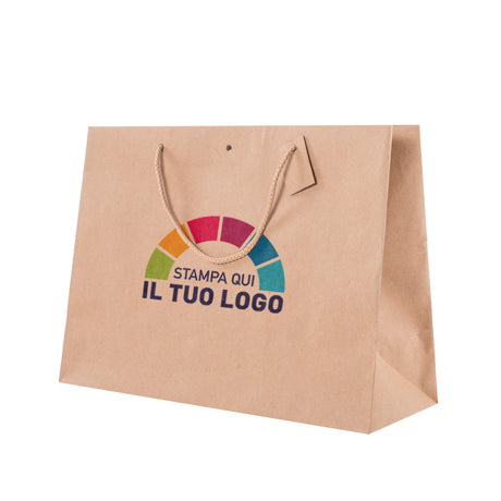 Shopper Kraft Lusso Avana Personallizzata Foro e Tag a Colori