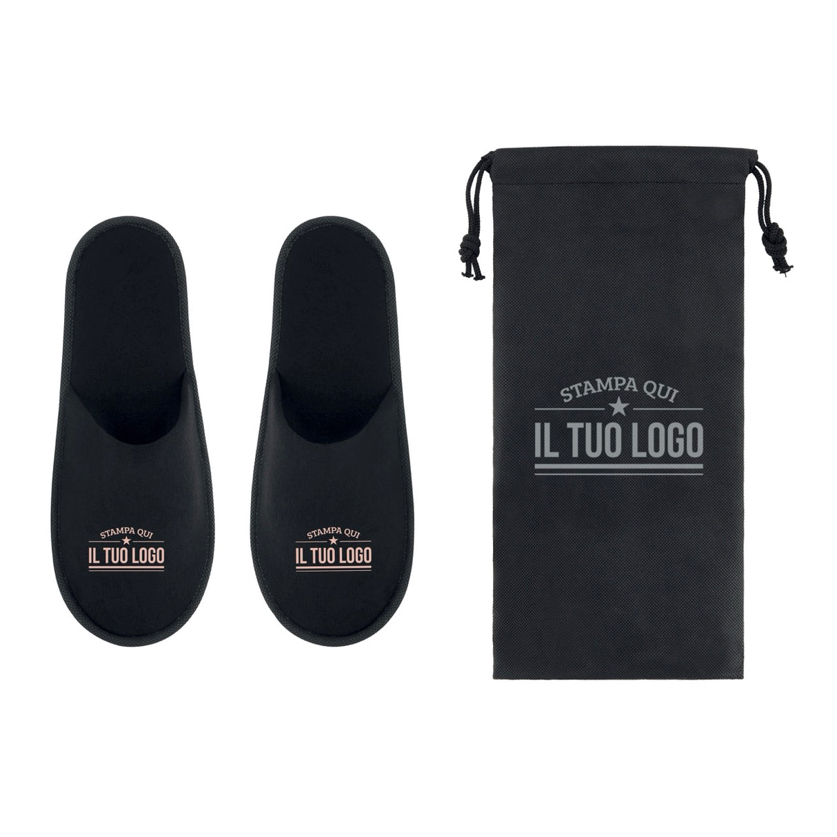 Ciabattine di Cortesia con sacchetto Personalizzabili