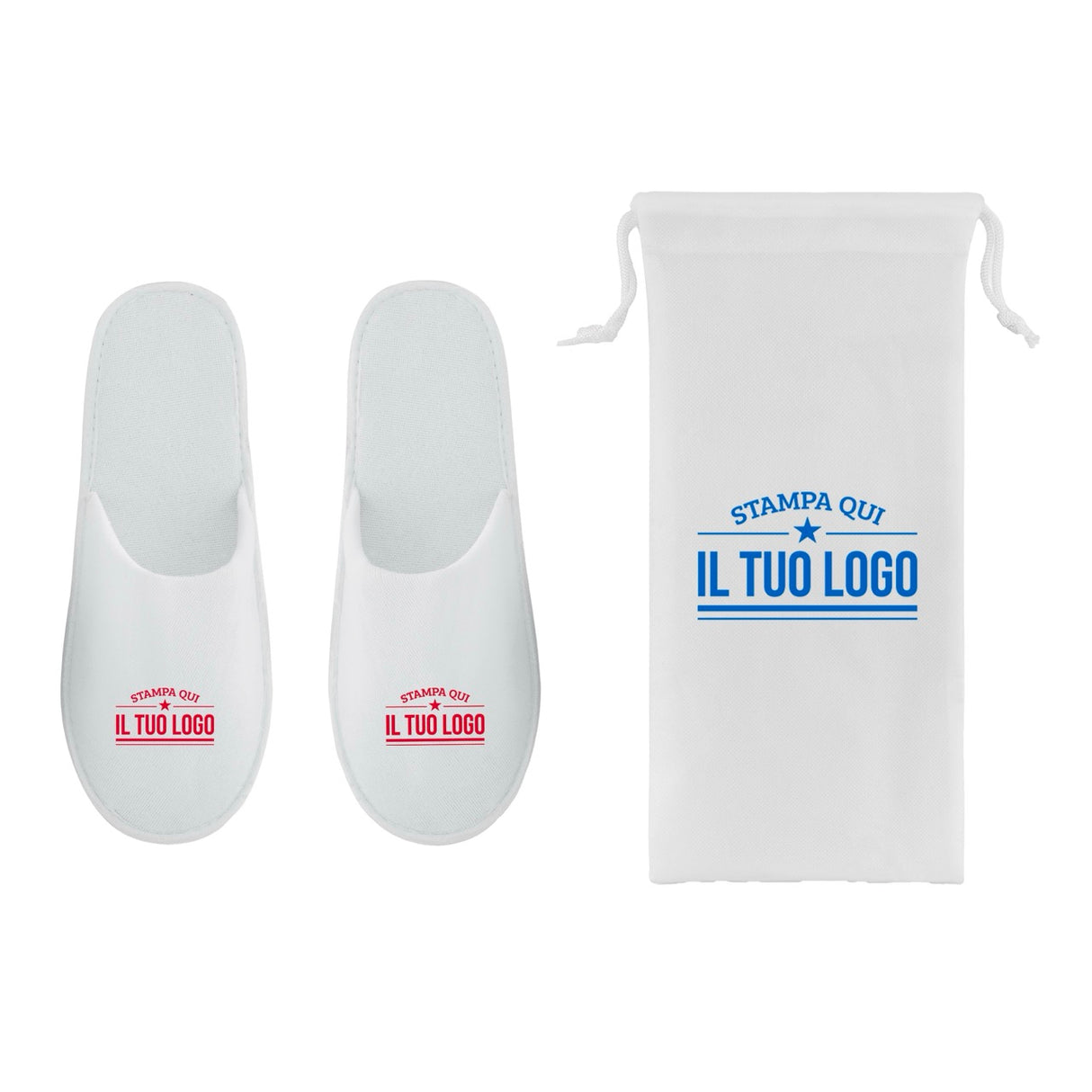 Ciabattine di Cortesia con sacchetto Personalizzabili