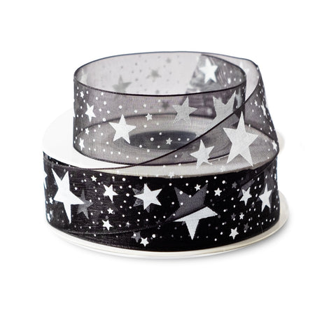 Nastro Organza con Stelle Oro
