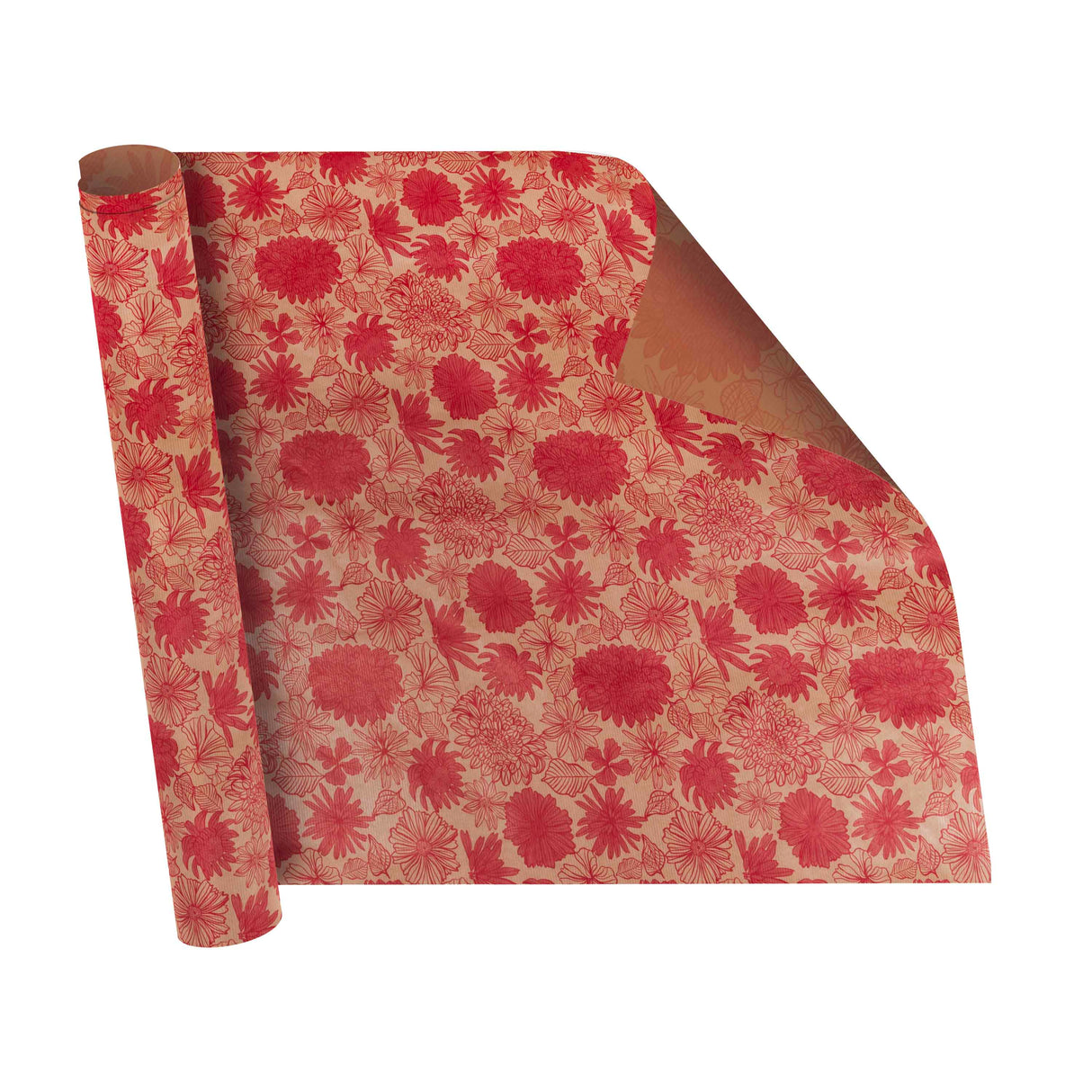 Bobina Carta Kraft Avana Fiori Lampone