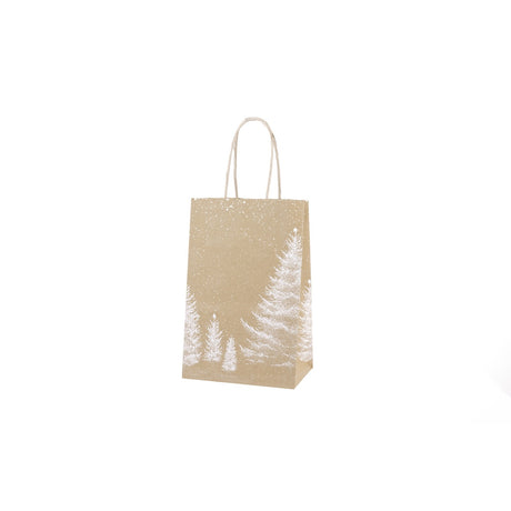 Shopper Carta Kraft Bianco Natale
